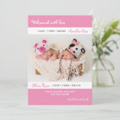 Tweeling geboorte aankondiging / dank je kaart (Staand voorkant)