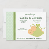 Tweeling Geboorteaankondiging Aankondiging (Voorkant)