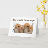 **TWEELING** GEFELICITEERD MET DUBBELE LIEFDE/PLEZ KAART (Gele Bloem)