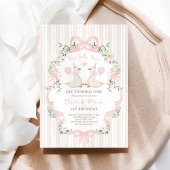 Tweeling Gekke Ganzen Roze Bow Verjaardag Meisjes Kaart