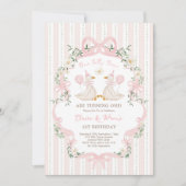 Tweeling Gekke Ganzen Roze Bow Verjaardag Meisjes Kaart (Voorkant)