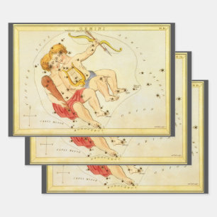 Tweeling Gemini Antieke Constellatie Urania's Spie Inpakpapier Vel