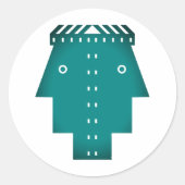 Tweeling Gemini Menselijke Gezichten Astrologie St Ronde Sticker (Voorkant)