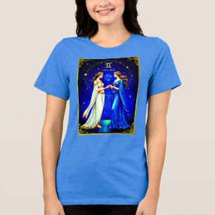 Tweeling Gemini onder een sterrenhemel Tri-Blend Shirt