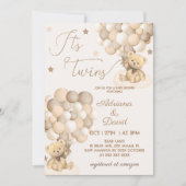 Tweeling Genderneutraal Baby shower Kaart (Voorkant)