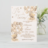 Tweeling Genderneutraal Baby shower Kaart (Staand voorkant)