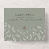 Tweeling genderneutraal teddybeer Baby Baby shower All In One Uitnodiging (Achterkant)