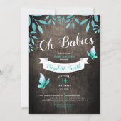 Tweeling Genderneutrale waterverf babydouche Kaart (Voorkant)