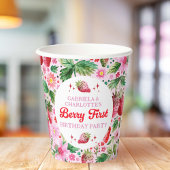 Tweeling Gezamenlijke Aardbei Berry 1e Verjaardag  Papieren Bekers