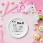 Tweeling gezamenlijke verjaardag laat pawty katten papieren bordje (Feest)