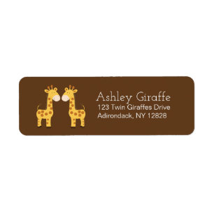 Tweeling Giraffen Adreslabels Etiket