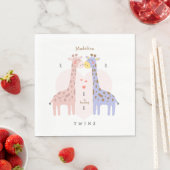 Tweeling Giraffen Baby Shower Servetten (Insitu)