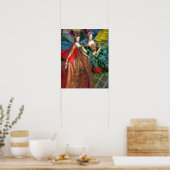 Tweeling Gotische Whimsical Collage Vlinder Vrouwe Poster (Keuken)