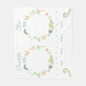 Tweeling Groei Tracker Geslacht Neutrale Dinosauru Fleece Deken (Voorkant)