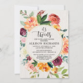 Tweeling herfst baby shower, Tweeling meisjes of j Kaart (Voorkant)