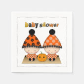 Tweeling Herfst Herfst Halloween Baby shower Servetten (Voorkant)