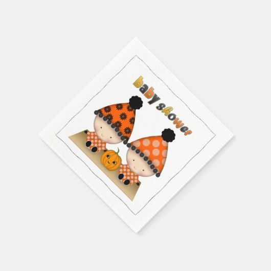 Tweeling Herfst Herfst Halloween Baby shower Servetten (Hoek)