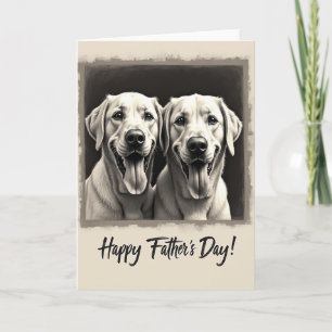 Tweeling Honden Vaderdag kaart