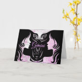 Tweeling horoscoop Happy Birthday Kaart (Gele Bloem)