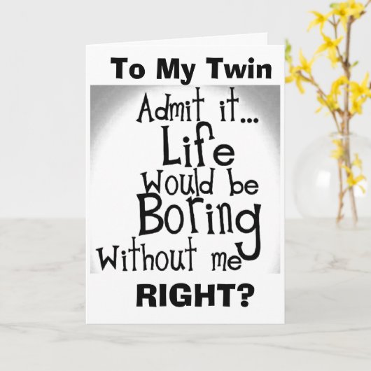 ***TWEELING*** IK WEET DAT JE JE ZONDER MIJ ZOU VE KAART (Gele Bloem)