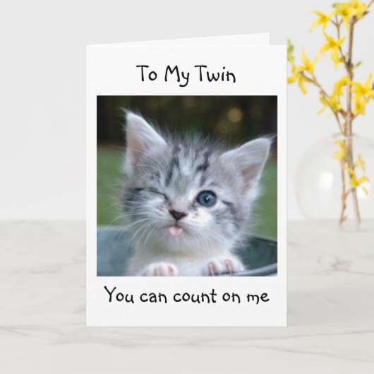 **TWEELING** IK ZAL JE LEEFTIJDSGELUKKIGE VERJAARD KAART (Gele Bloem)