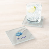 Tweeling in bloei glazen onderzetter (Schuin)