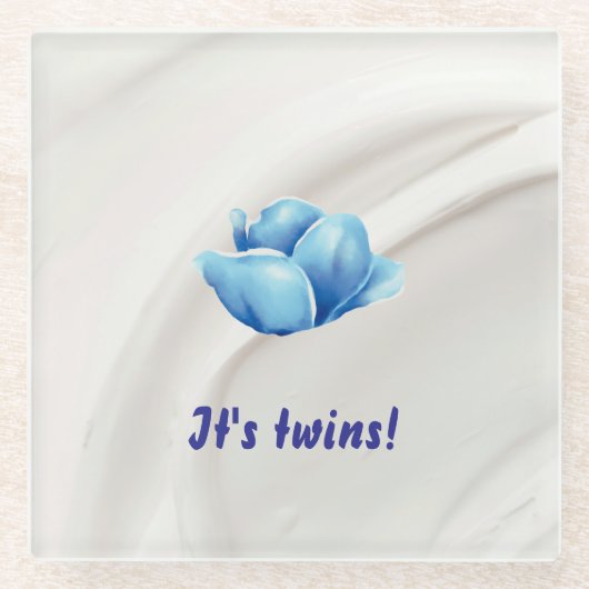 Tweeling in bloei glazen onderzetter (Voorkant)