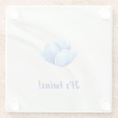 Tweeling in bloei glazen onderzetter (Achterkant)