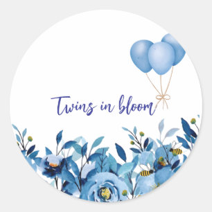 Tweeling in bloei ronde sticker