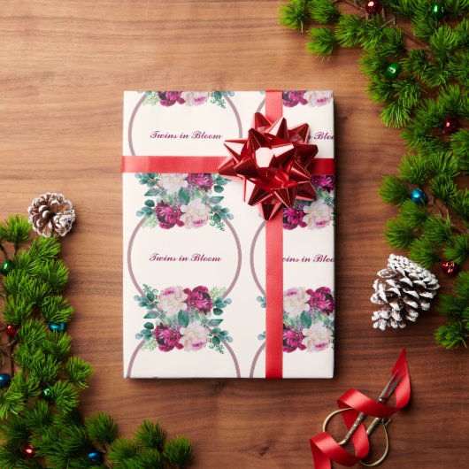 Tweeling in Bloom Baby shower Cadeaupapier (Feestdagen Geschenken)