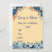 Tweeling in Bloom Baby shower Kaart (Voorkant)