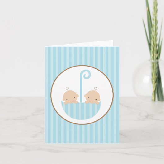 Tweeling in Paraplu Kaart (Voorkant)