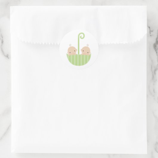 Tweeling in Paraplu Ronde Sticker (Tas)