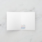 Tweeling in Wieg, meisje en jongen Baby bedankkaar Bedankkaart (Binnen)