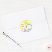 Tweeling in Wieg, Meisje en Jongen Baby Sticker (Envelop)