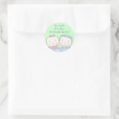 Tweeling in Wieg, Meisje en Jongen Baby Sticker (Tas)