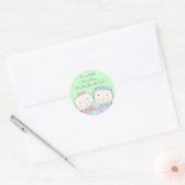 Tweeling in Wieg, Meisje en Jongen Baby Sticker (Envelop)