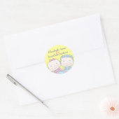 Tweeling in Wieg, Meisje en Jongen Namen Sticker (Envelop)