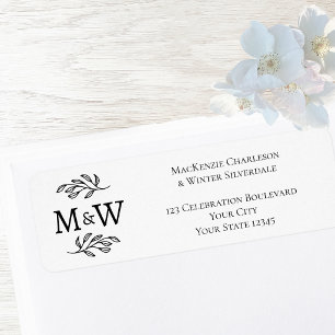 Tweeling Initiaal Elegant Trouw Retouradres Etiket
