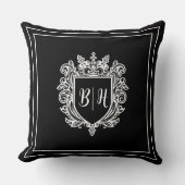 Tweeling initiaal zwart dek kussen (Voorkant)