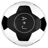 Tweeling Initialen Modern Cirkel Monogram | Z & W Voetbal (Gedraaid)