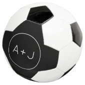 Tweeling Initialen Modern Cirkel Monogram | Z & W Voetbal (Drie kwart)