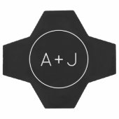 Tweeling Initialen Modern Cirkel Monogram | Z & W Voetbal (Enkel)
