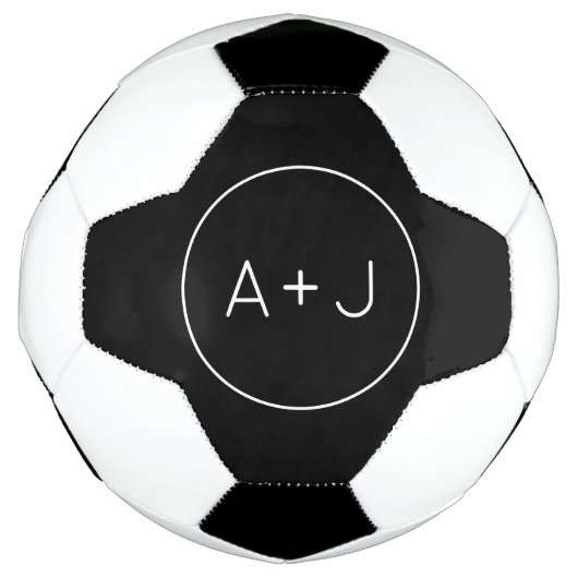 Tweeling Initialen Modern Cirkel Monogram | Z & W Voetbal (Voorkant)
