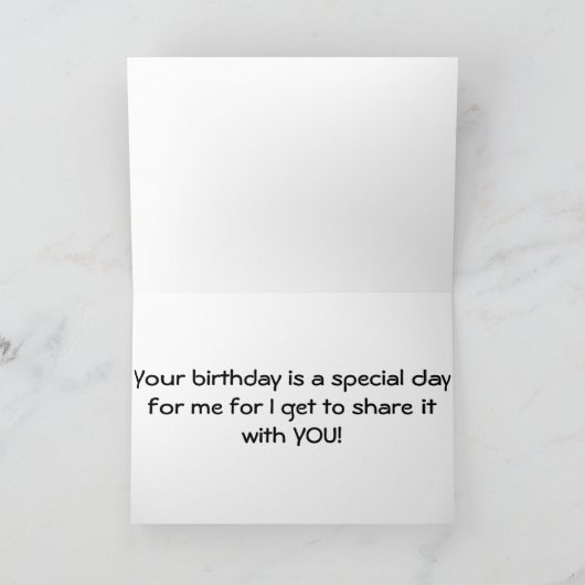 TWEELING, JE VERJAARDAG IS EEN SPECIALE DAG VOOR M KAART (Binnen)