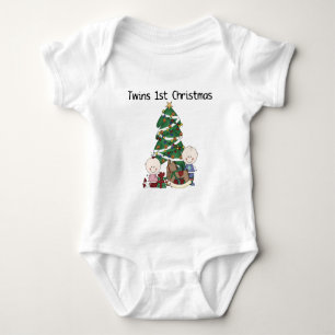 Tweeling Jongen en Meisje 1e Kerstmis Romper
