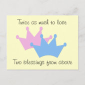 Tweeling Jongen en Meisje! Aankondigingskaart (Voorkant)