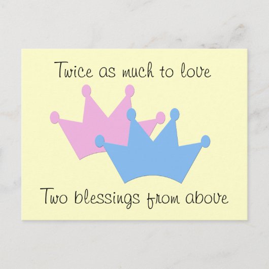 Tweeling Jongen en Meisje! Aankondigingskaart (Voorkant)