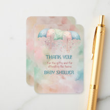 Tweeling Jongen en Meisje Douche Bedankt Card