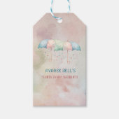 Tweeling Jongen en Meisje Douche Paraplu Cadeaulabel (Voorkant)